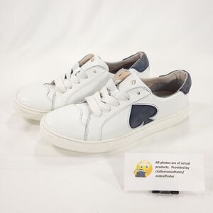 Kate Spade Fez Lace Up Leather Sneaker Shoe Womens Size 6.5 White Black
